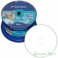 Диск (CD-R) VERBATIM, 700Mb/80 min 52x, (Cake box, 50 шт.) Printable