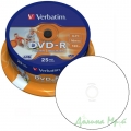 Диск (DVD-R) VERBATIM, 4.7 GB/120 min 16x, (Cake box 25 шт.) Printable