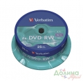 Диск (DVD-RW) VERBATIM, 4.7 GB/120 min 16x, (Cake box 25 шт.)